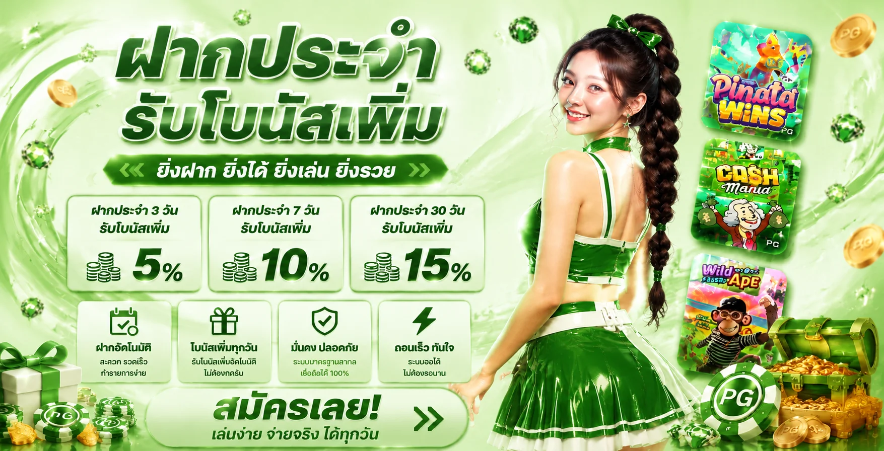 โปรโมชั่น EZWIN168 สมาชิกใหม่ เครดิตฟรี โบนัสฝากครั้งแรก